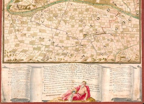 Riproduzione di una sezione della carta del 1731 di Antonio Matteo Lancisi che mostra la disputa sul confine nel Mancino