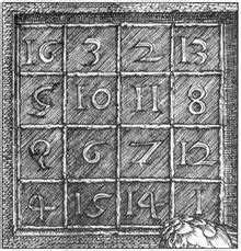 Dettaglio del quadrato magico numerico da