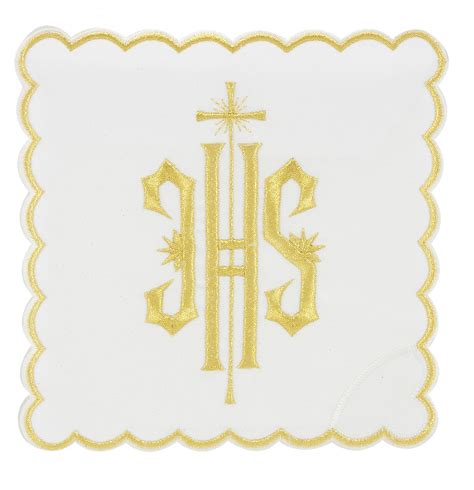 Palla liturgica per calice con ricamo in seta e oro