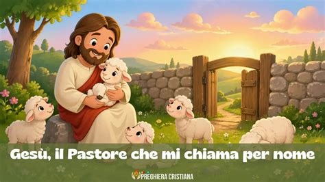 illustrazione di Gesù pastore che chiama le sue pecore per nome, ognuna con un volto riconoscibile