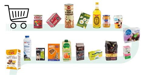Immagine che mostra una varietà di prodotti a marchio Coop, evidenziando la qualità