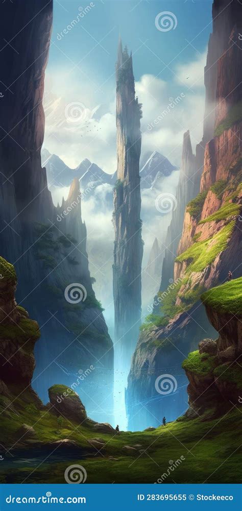 illustrazione di un paesaggio sereno con una figura che guarda verso l'alto