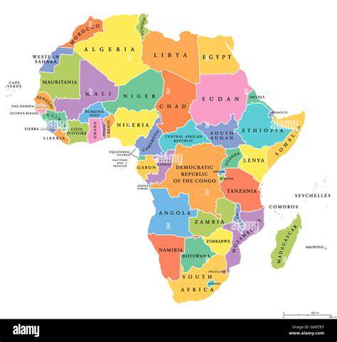 Mappa dell'Africa con enfasi sull'Africa Occidentale