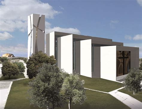 Rendering o pianta architettonica del nuovo complesso parrocchiale Santa Maria del Carmine a Petraro