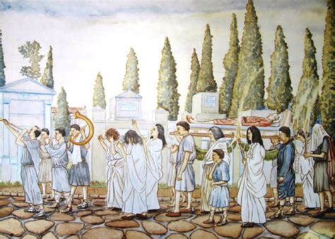 Illustrazione di antichi riti romani con fanciulli che assistono sacerdoti