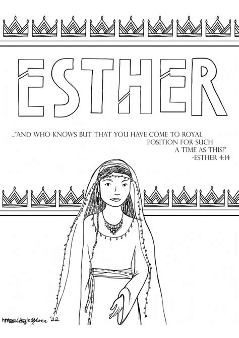 illustrazione biblica della regina Ester in preghiera