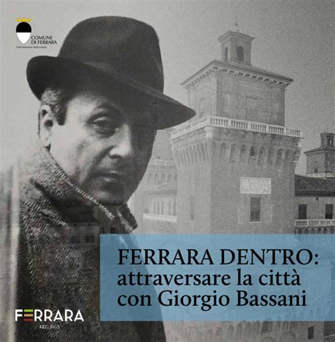 Ritratto di Giorgio Bassani con elementi che richiamano la Ferrara del '900