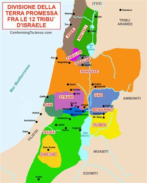 Mappa delle regioni abitate da Esaù (Edom) e Giacobbe (Israele)