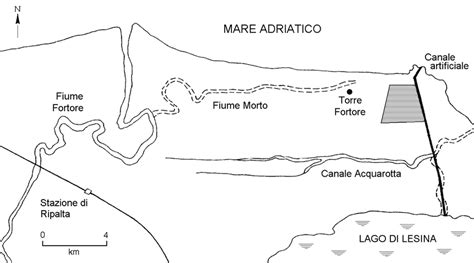 Mappa della zona del Fortore con indicazione di Tufara e del Monastero di Gualdo Mazzocca