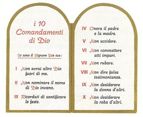 Iconografia che rappresenta i comandamenti e gli strumenti della fede cristiana