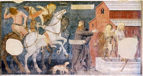 foto degli affreschi del chiostro di Vezzolano, in particolare il Contrasto dei tre vivi e dei tre morti