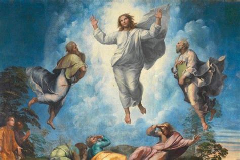 Particolare del dipinto di Luca Giordano sulla Trasfigurazione, che evidenzia l'uso della luce e le espressioni drammatiche dei personaggi.