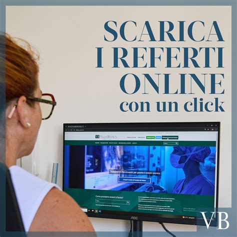screenshot stilizzato dell'interfaccia utente di un portale referti online