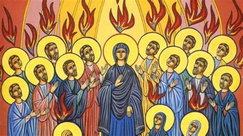 Rappresentazione artistica della Pentecoste con le lingue di fuoco sopra gli apostoli