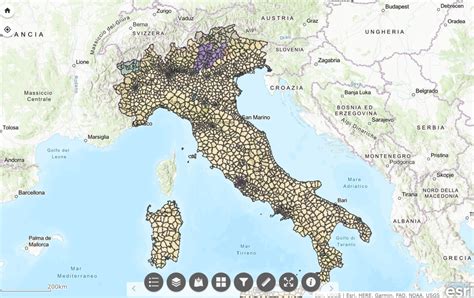 Mappa interattiva della distribuzione delle filiali Crédit Agricole nell'area urbana di Padova