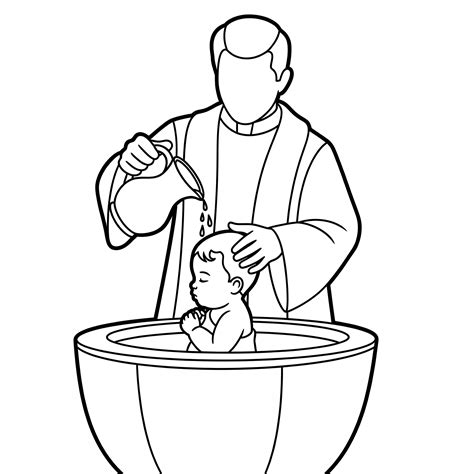 Disegno stilizzato del Battesimo di un bambino