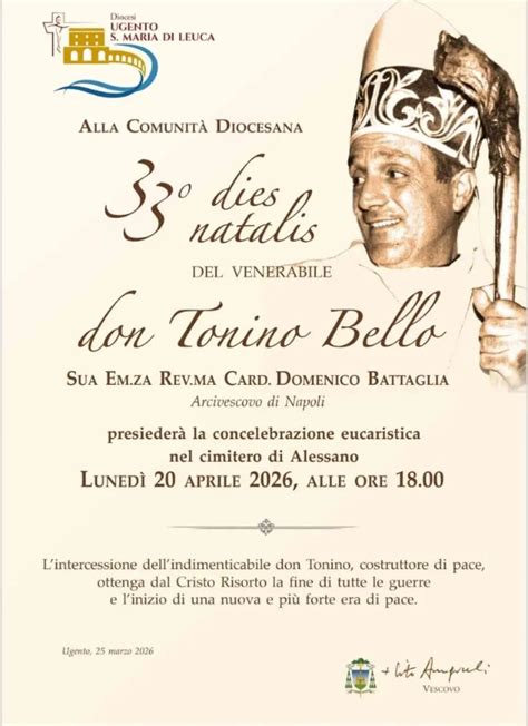 Foto d'archivio di don Tonino Bello durante una celebrazione eucaristica