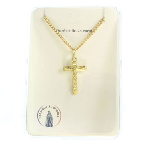 Collana con crocifisso placcato oro fine