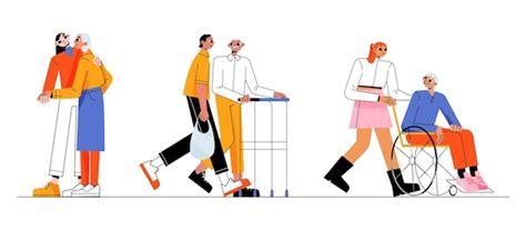 volontari che assistono persone anziane