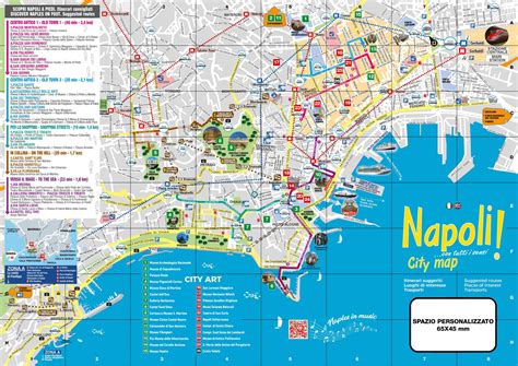 Mappa turistica di Napoli con evidenziate le aree più visitate