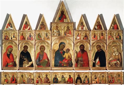 Veduta generale del Polittico di Santa Caterina d'Alessandria di Simone Martini