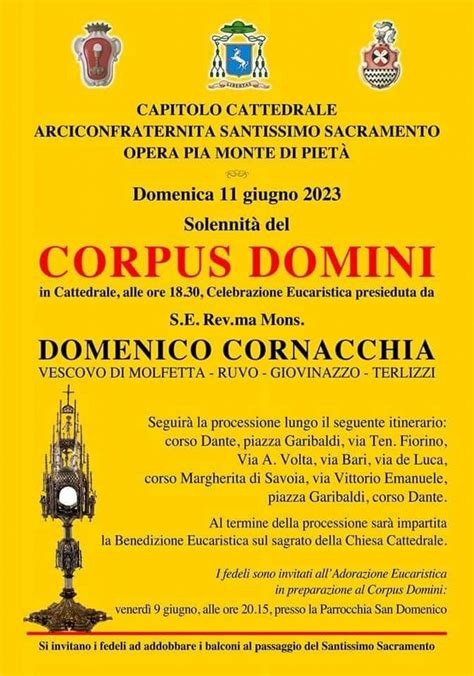 Mappa del percorso processionale storico del Corpus Domini a Molfetta