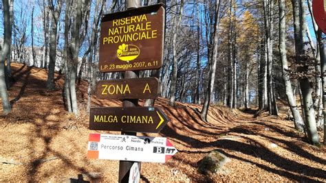 Mappa schematica del percorso escursionistico da Castellano a Malga Cimana passando per il Lago di Cei