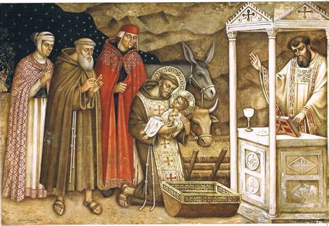 Rappresentazione del Presepe di Greccio con San Francesco