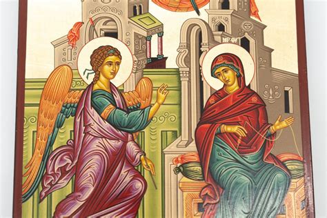 Icona dell'Annunciazione con l'Arcangelo Gabriele e la Vergine Maria