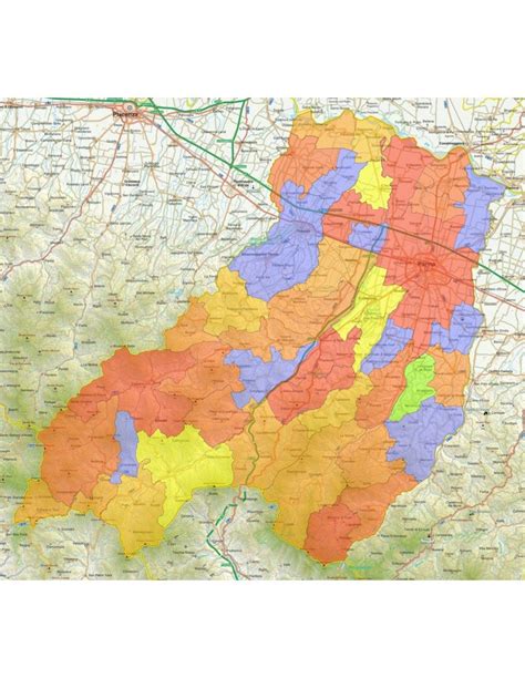 Mappa della provincia di Parma con evidenziati i confini della Diocesi di Parma