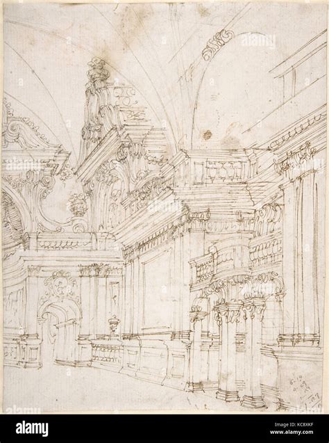 Ritratto di Antonio Galli da Bibiena o schizzo architettonico del suo progetto per la chiesa