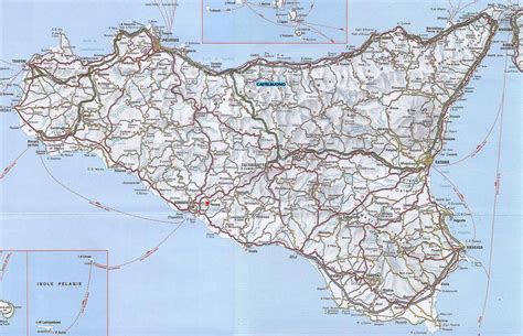 Mappa della Sicilia con l'ubicazione di Caltagirone e i punti di interesse vicini a Villa D'Andrea