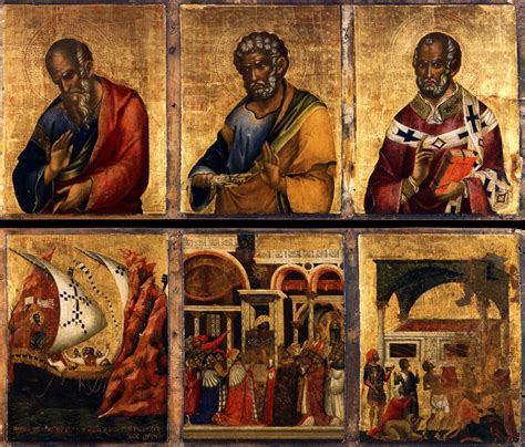 Dettaglio delle Tre Santi di Paolo Veneziano