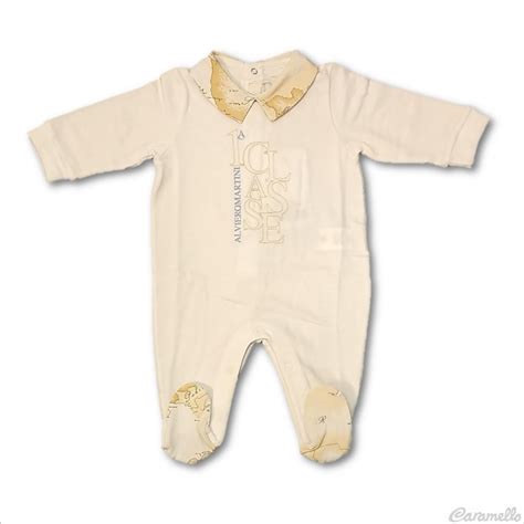 Pagliaccetto e cappellino Alviero Martini con stampa Geo per neonato