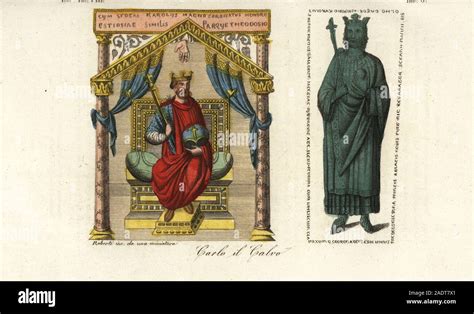 Ritratto di Carlo il Calvo come imperatore, da una miniatura dell'epoca carolingia