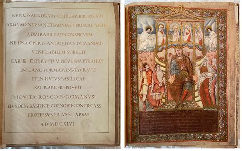 Minuatura dettagliata dalla Bibbia di San Paolo fuori le Mura, che illustra un episodio del Nuovo Testamento
