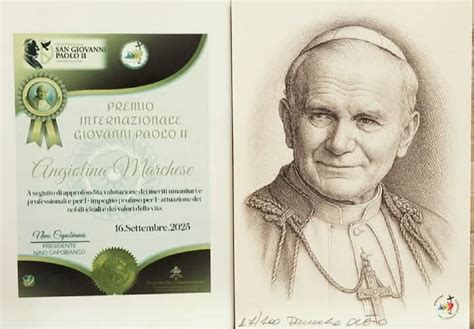 Ritratto di San Giovanni Paolo II con una citazione sul bisogno della Chiesa per i catechisti