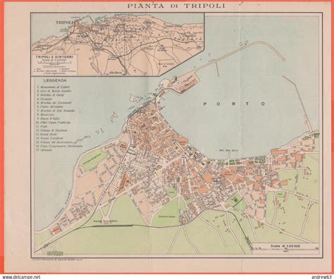 Mappa antica di Tripoli e dintorni