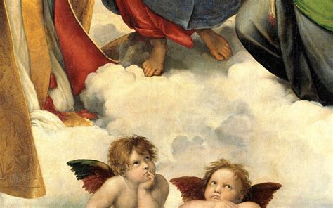 Dettaglio degli angioletti della Madonna Sistina