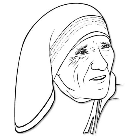 Esempio di disegno vettoriale di Madre Teresa, stilizzato per la scultura