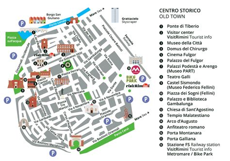 Mappa del centro storico di Bagno di Romagna con indicazione della posizione della struttura