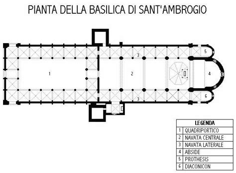 Schema architettonico della pianta basilicale con indicazione delle cappelle laterali e dell'altare maggiore