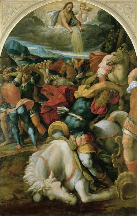 Rappresentazione artistica dell'incontro di Saulo con la luce divina sulla via di Damasco.