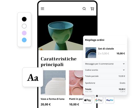 Interfaccia di un negozio online con opzioni di selezione per ceroni liturgici