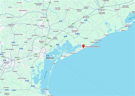Mappa della zona di Lido di Jesolo con la posizione della Casa Per Ferie Maria Assunta e i punti di interesse nelle vicinanze