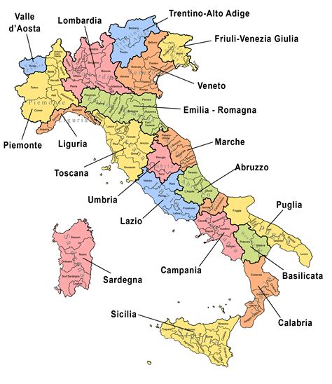 Mappa dell'Italia centrale con l'indicazione delle aree di origine delle diverse congregazioni eremitiche
