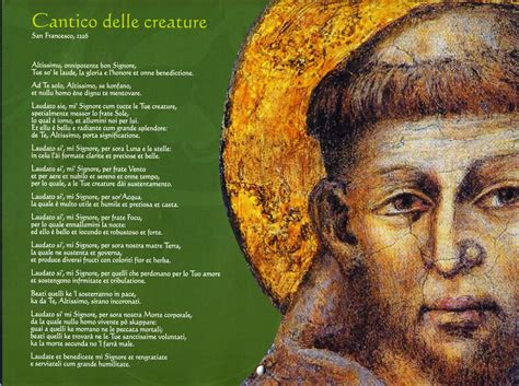 Illustrazione di San Francesco d'Assisi che compone il Cantico delle Creature