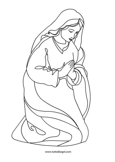 disegno di Maria incinta da colorare