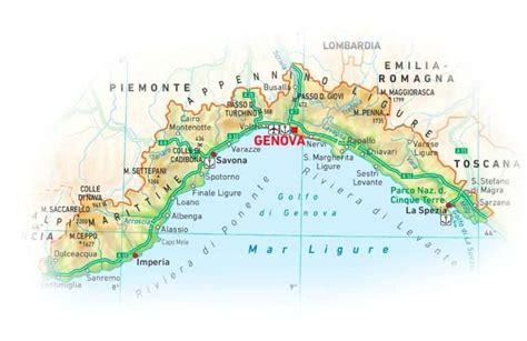 Mappa della Liguria con punti di interesse per monasteri ed eremi
