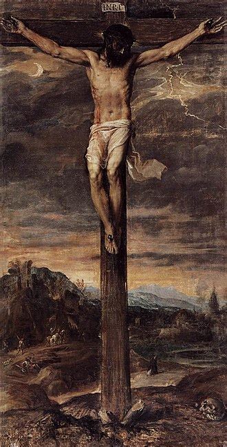 La Crocifissione di Tiziano all'Escorial, con enfasi sulla composizione e l'uso del colore